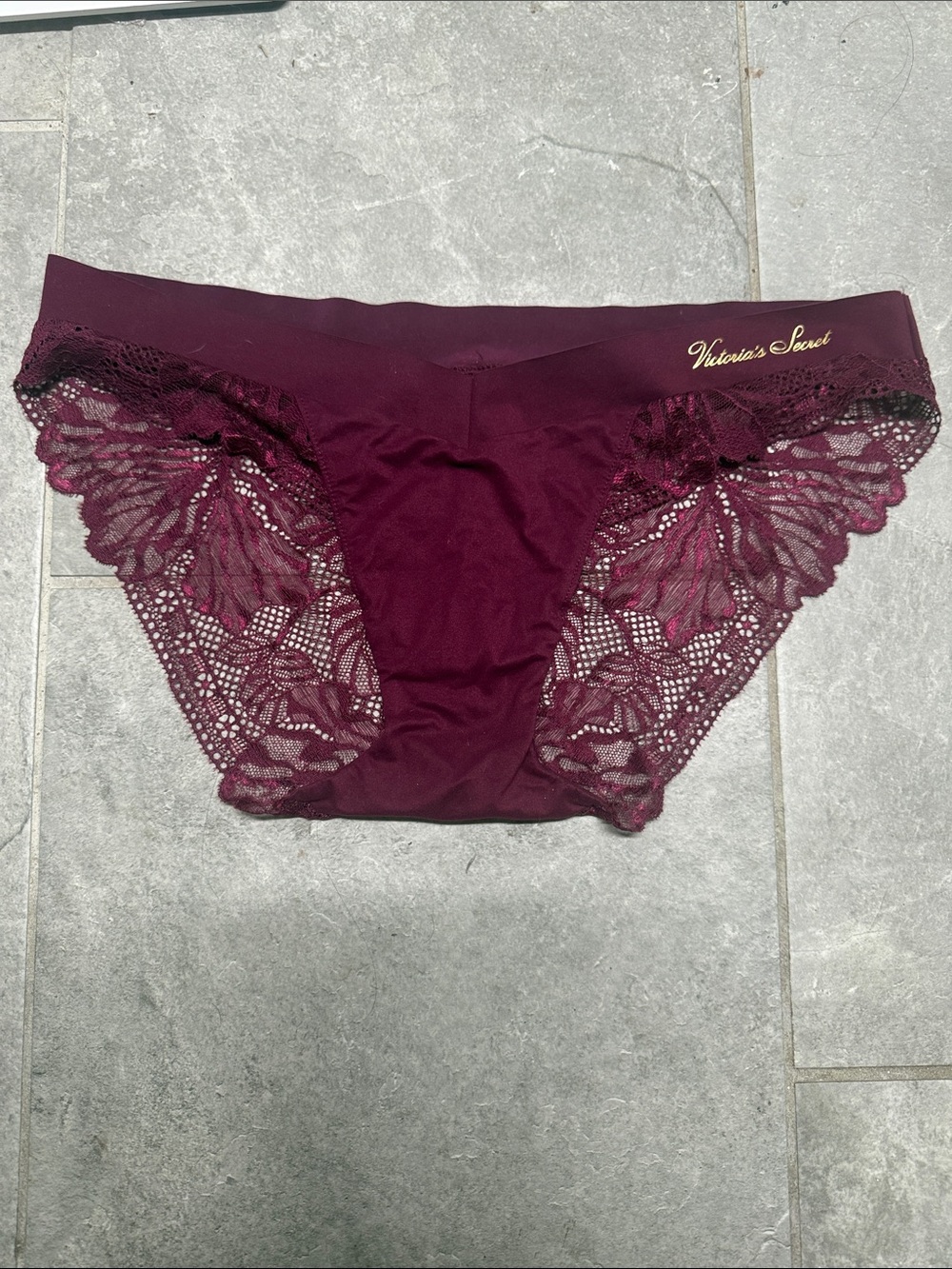 Victoria's Secret Burgundy Lace Bikini Panty